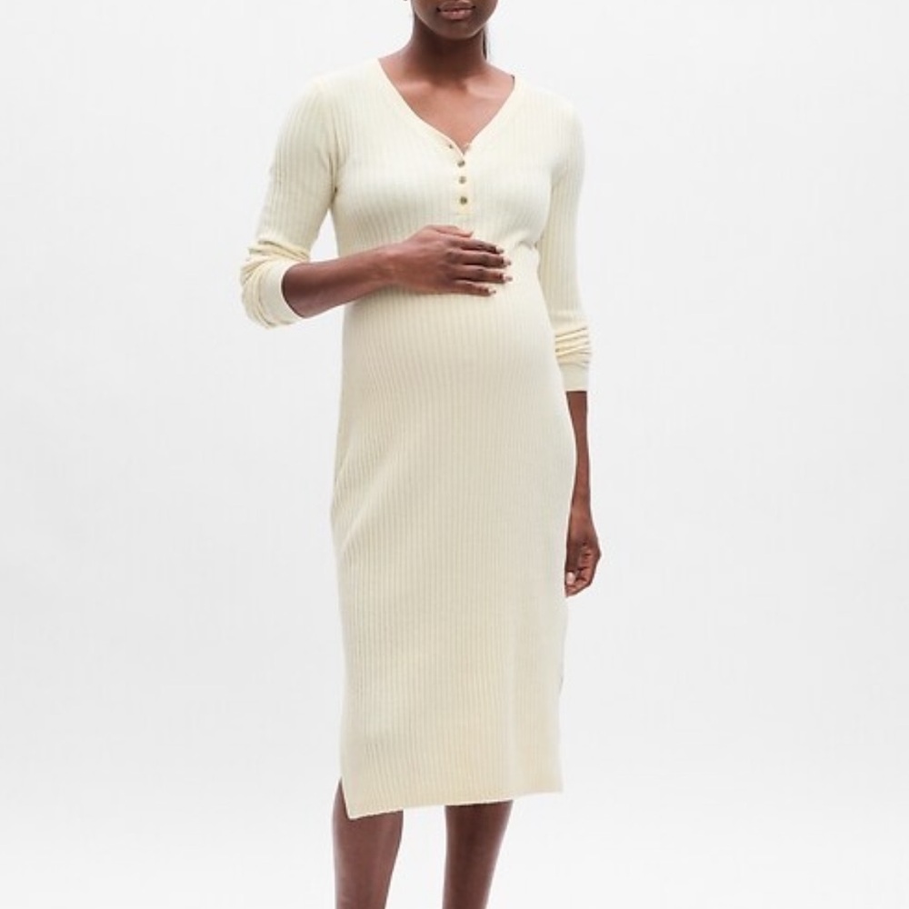 Gap Maternity Cashsoft Henley Midi Dress